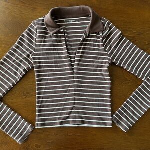 Abercrombie Long Sleeve Zip Polo Top